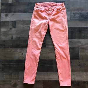 Seven For All Mankind Coral Peach Pink Jeans 26